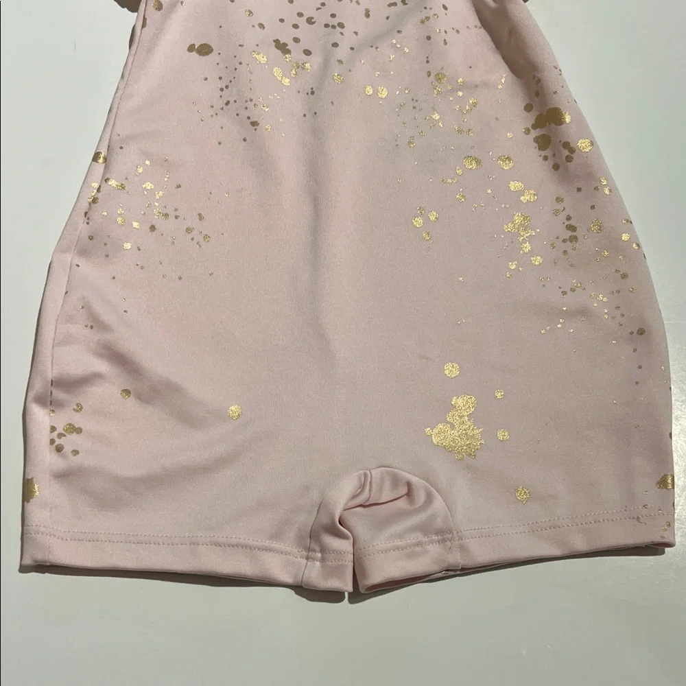 Justice Girls Pink and Gold Dance and Gymnastics Leotard Biketard XS (5/6)